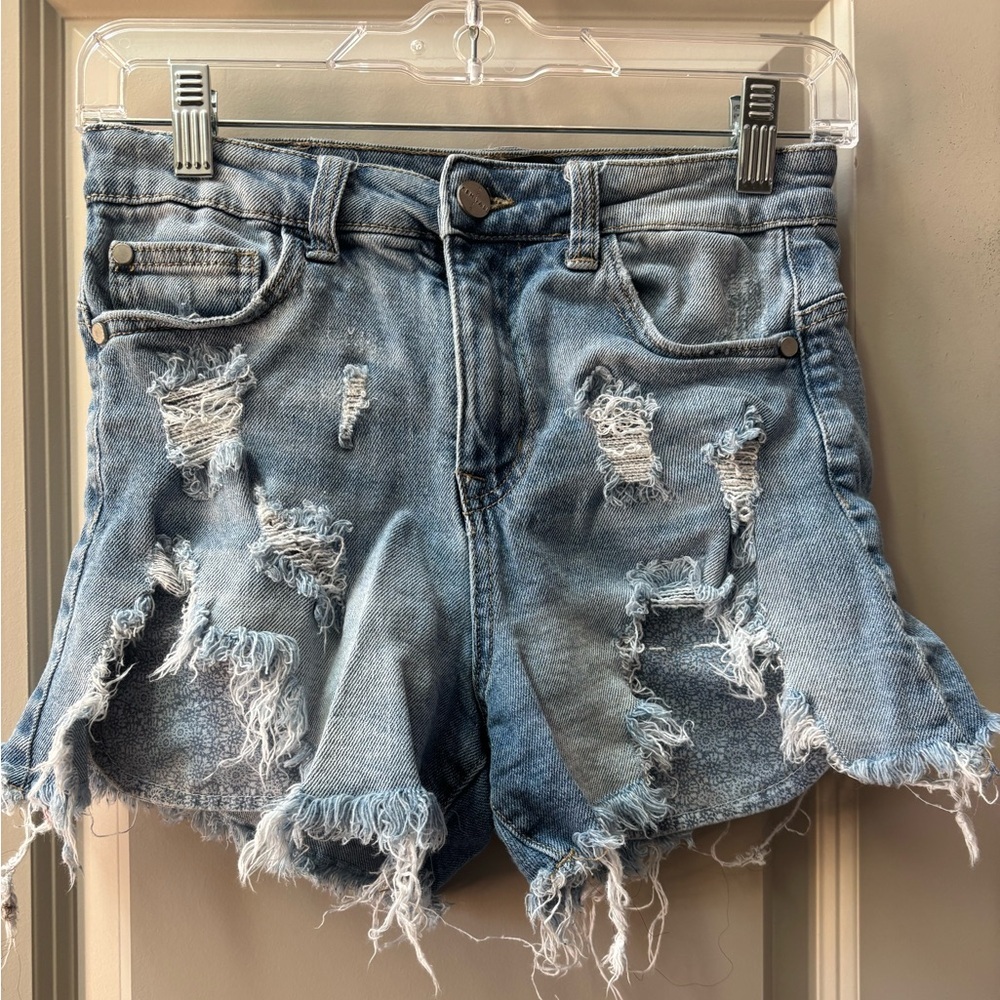 Kendall & Kylie Icon Short Distressed Denim Jean Shorts